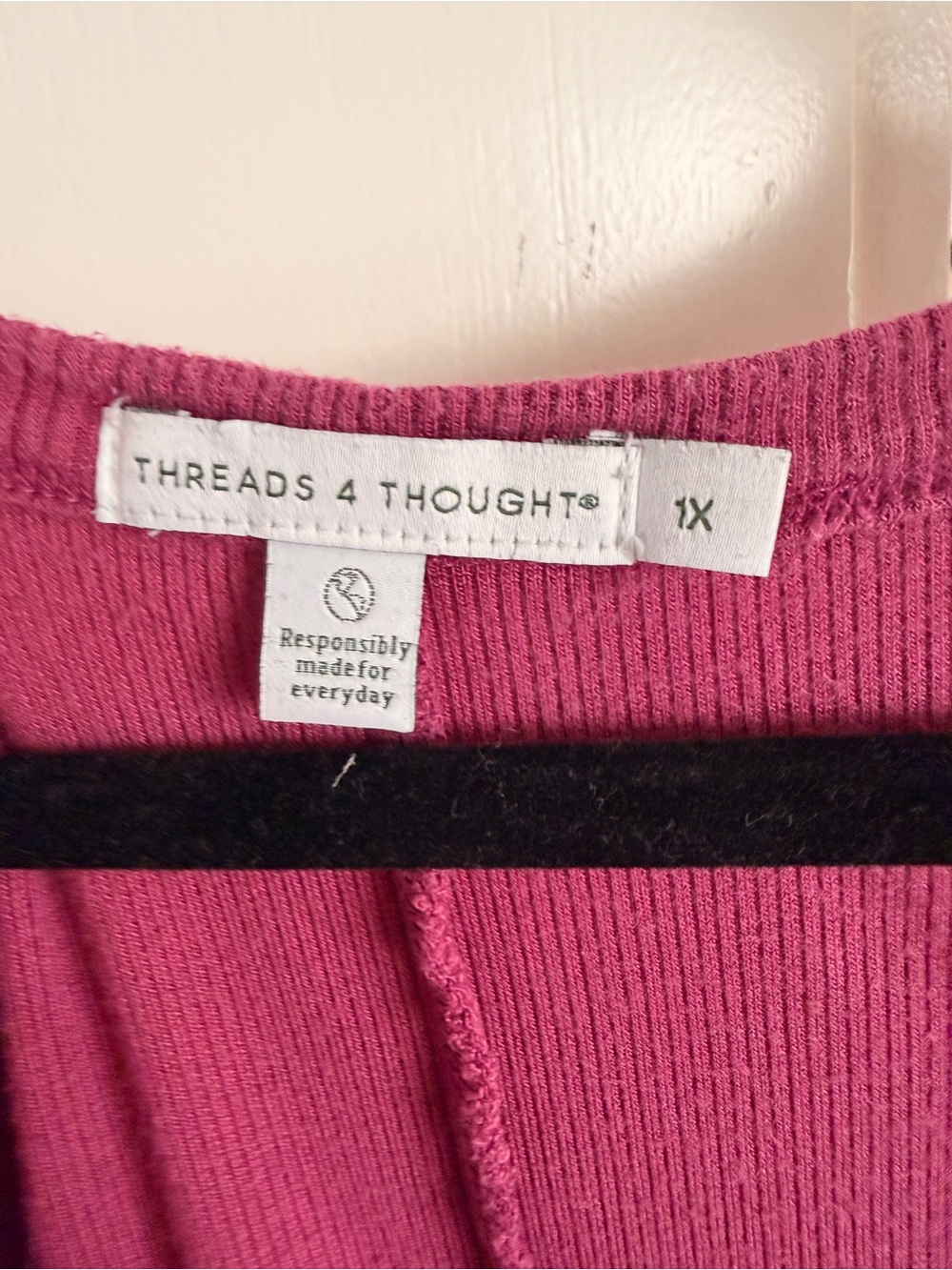 Threads 4 Thought Ribbed Tank Top — Raspberry Pink - Picture 2 of 3